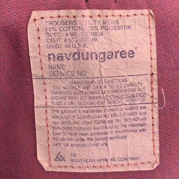 Vintage Navdungaree Mens Utility Trouser Cut off Shorts Sz 31 - Picture 6 of 7